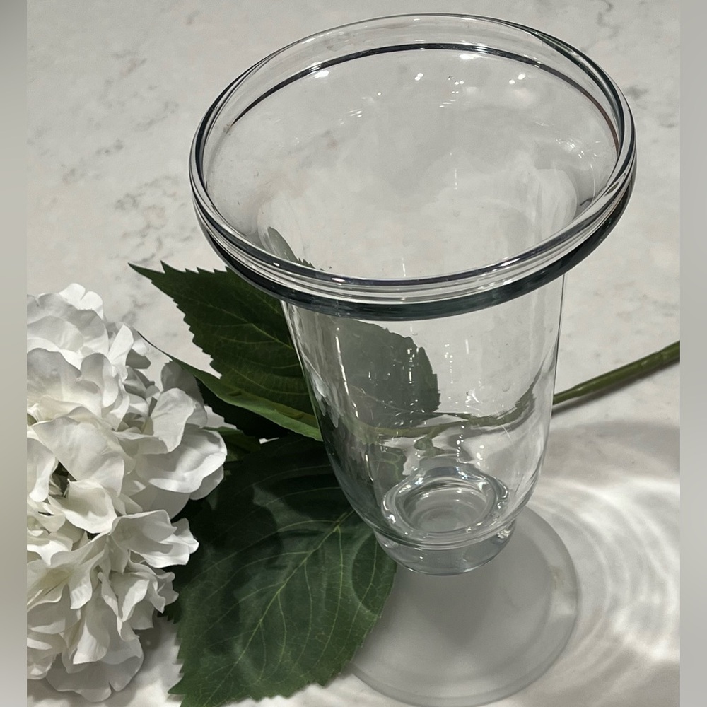 Pedestal Glass Vase with Frosted Base